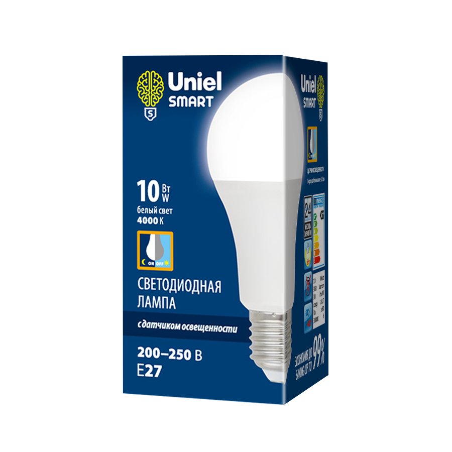 LED-A60-10W/4000K/E27/PS PLS10WH Лампа светодиодная с датчиком освещенности. Форма A LED-A60-10W/4000K/E27/PS PLS10WH Лампа светодиодная с датчиком освещенности. Форма A