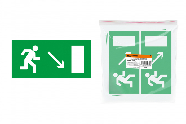 Знак Направление к эвакуационному выходу направо вниз