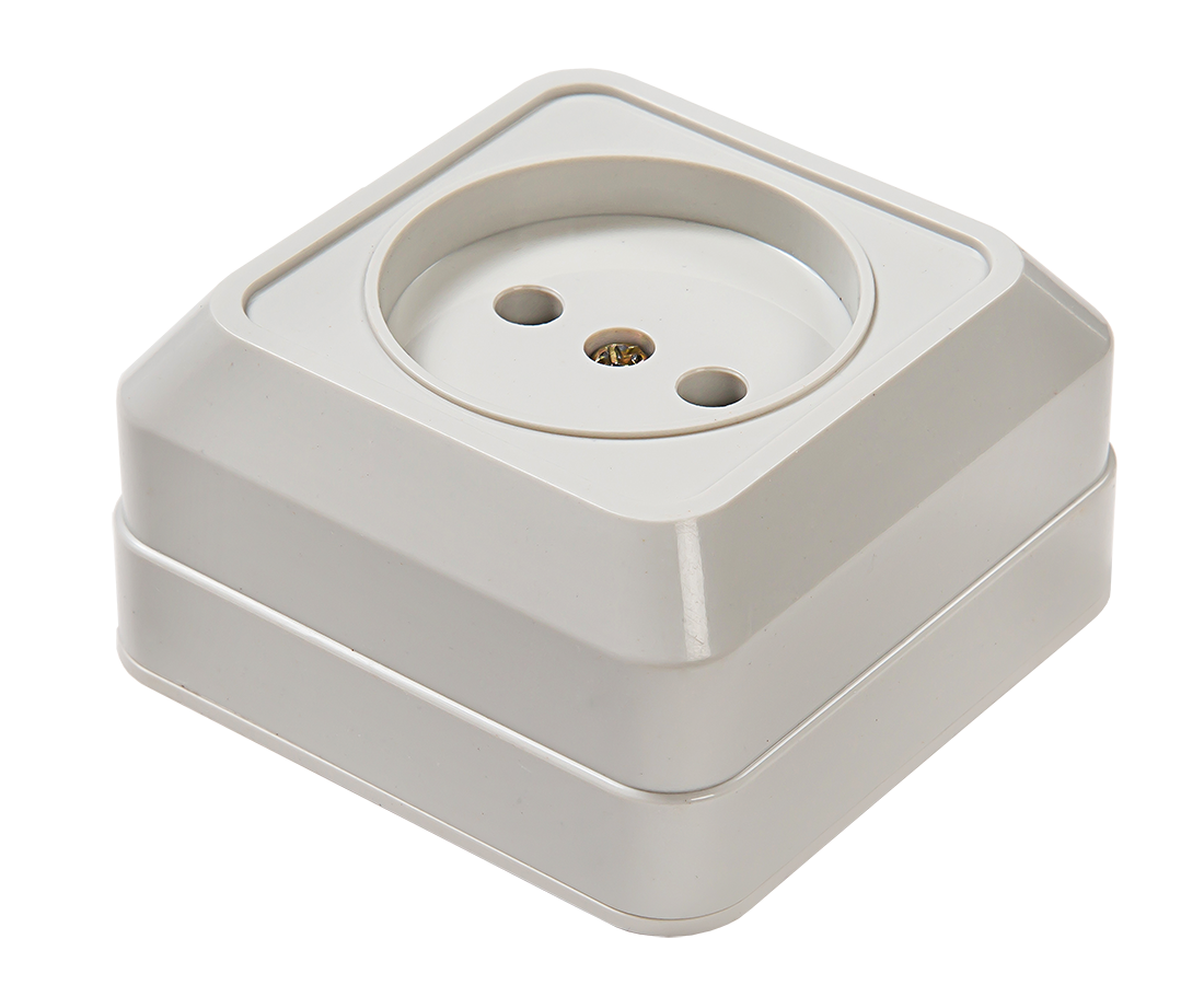 Розетка одинарная BOLLETO белая накладной 7022 IN HOME